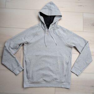 Lululemon City Sweat Pullover Hoodie Mens Medium Heathered Gray Stretch M3ATLS